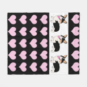 Tricolor Corgis met hart Fleece Deken (Voorkant (Horizontaal))