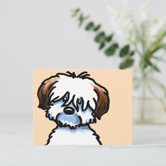 Tricolor Coton de Tulear Face Briefkaart (Staand voorkant)