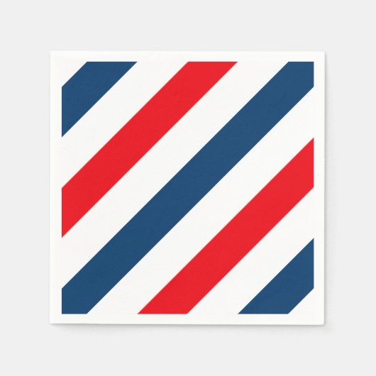 Tricolor Diagonal Stripes (blauw, wit en rood) Servetten (Voorkant)