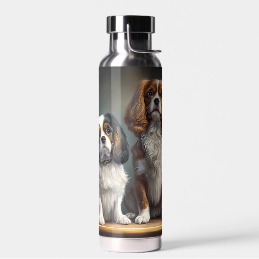 Tricolor en Blenheim Cavalier King Charles Waterfles (Links)