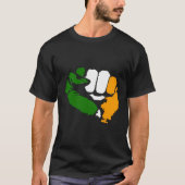 Tricolor Fist Iers Republikeins Ontwerp T-shirt (Voorkant)