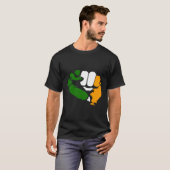 Tricolor Fist Iers Republikeins Ontwerp T-shirt (Voorkant volledig)