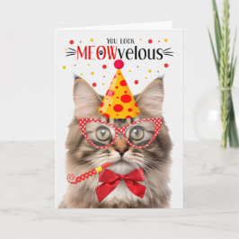 Tricolor Fluffy Tabby Kat MEOWvelous Verjaardag Kaart
