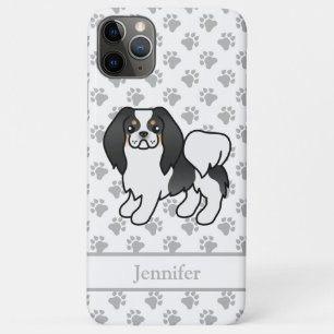 Tricolor Japanse Chin Cartoon Dog & Name Case-Mate iPhone Case