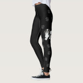 Tricolor Japanse Chin Cartoon Dog & Paws Leggings (Links)