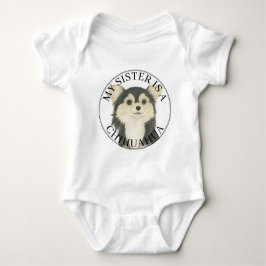 Tricolor Long Haired Chihuahua Big Sister Romper