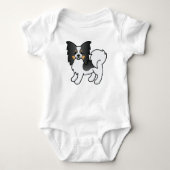 Tricolor Papillon Cute Cartoon Dog Romper (Voorkant)