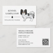 Tricolor Papillon Dog Kennel en Papillon Breeder Visitekaartje (Voorkant / Achterkant)