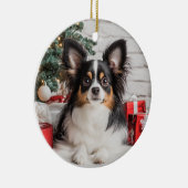 Tricolor Papillon Kerstmis Keramisch Ornament (Rechts)