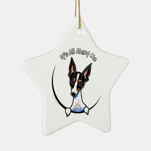 Tricolor Rat Terrier IAAM Keramisch Ornament (Rechts)