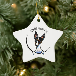 Tricolor Rat Terrier IAAM Keramisch Ornament