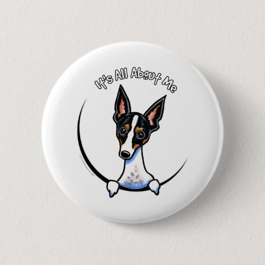 Tricolor Rat Terrier IAAM Ronde Button 5,7 Cm (Voorkant)
