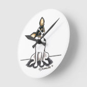 Tricolor Rat Terrier Sit  Ronde Klok (Hoek)