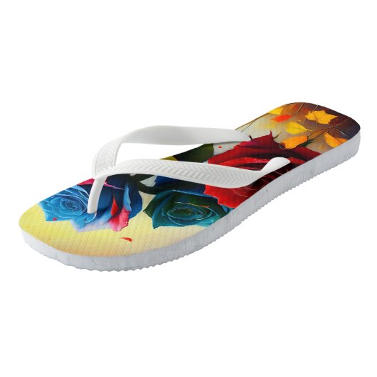 Tricolor Rozen, Teenslippers (Schuin)