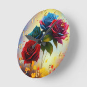 Tricolor Rozen, wandklok (Hoek)