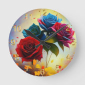 Tricolor Rozen, wandklok (Voorkant)