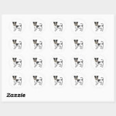 Tricolor Ruw Jas Jack Russell Terrier Ronde Sticker (Vel)