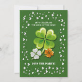 Tricolor Shamrocks St. Patrick's Day Party Kaart (Voorkant)