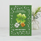 Tricolor Shamrocks St. Patrick's Day Party Kaart (Staand voorkant)