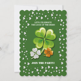 Tricolor Shamrocks St. Patrick's Day Party Kaart