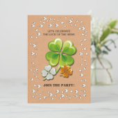 Tricolor Shamrocks St. Patrick's Day Party Kaart (Staand voorkant)