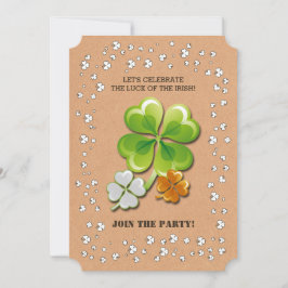 Tricolor Shamrocks St. Patrick's Day Party Kaart