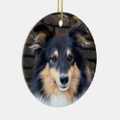 Tricolor Sheltie Keramisch Ornament (Rechts)