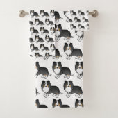 Tricolor Shetland Sheepdog Sheltie Hondenpatroon Bad Handdoek (Insitu)