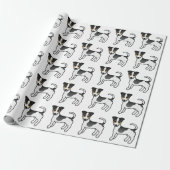 Tricolor Smooth Coat Jack Russell Terrier Pattern Cadeaupapier (Uitgerold)