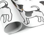 Tricolor Smooth Coat Jack Russell Terrier Pattern Cadeaupapier (Rol Hoek)