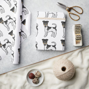 Tricolor Smooth Fox Terrier Mooie Hond Patroon Cadeaupapier