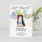 Tricolor Tibetaanse Terrier Hond Verjaardagsfeest Kaart (Staand voorkant)