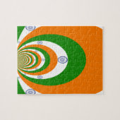 Tricolor van een zeer diep saffraan, wit GREEN Legpuzzel (Horizontaal)