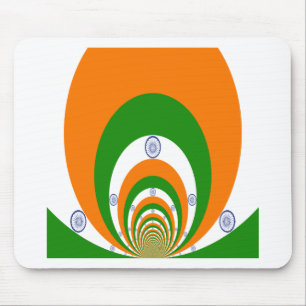 Tricolor van een zeer diep saffraan, wit GREEN Muismat