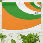 Tricolor van een zeer diep saffraan, wit GREEN Theedoek (Gevouwen)