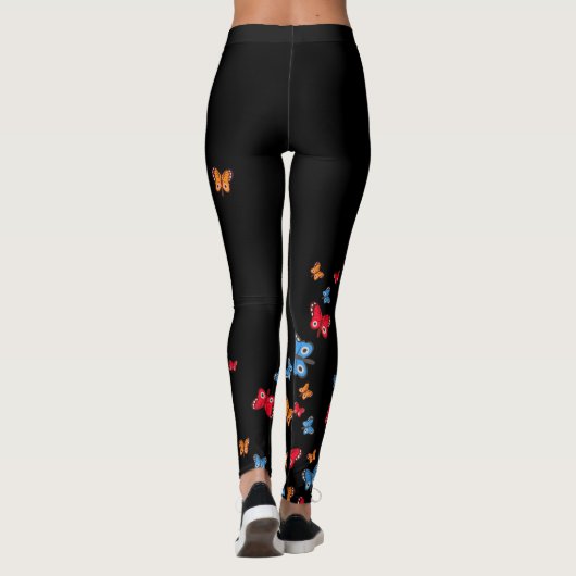 Tricolor vlinder Leggings (Achterkant)