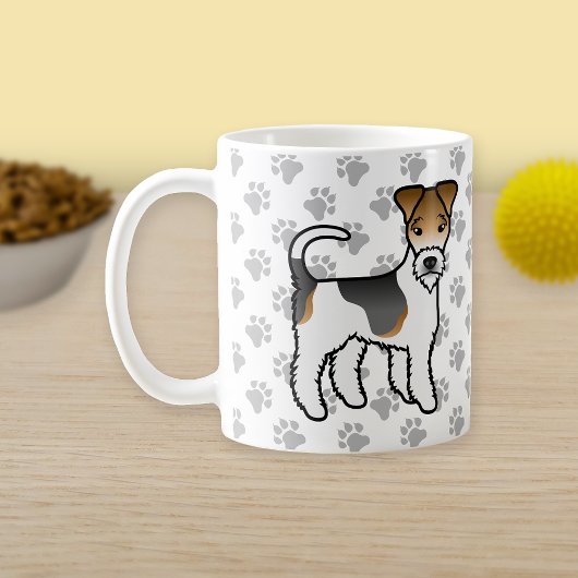 Tricolor Wire Fox Terrier Cute Dog Koffiemok