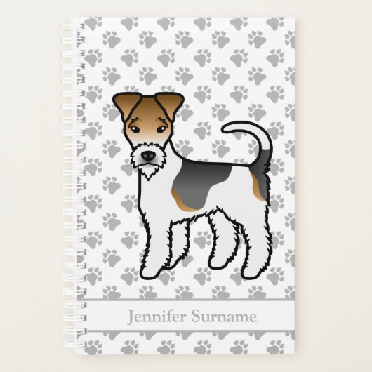 Tricolor Wire Fox Terrier Cute Dog & Name Planner (Voorkant)