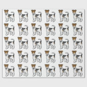 Tricolor Wire Fox Terrier Cute Dog Patroon Cadeaupapier (Vlak)