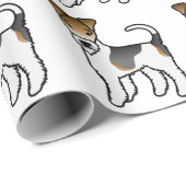 Tricolor Wire Fox Terrier Cute Dog Patroon Cadeaupapier (Rol Hoek)