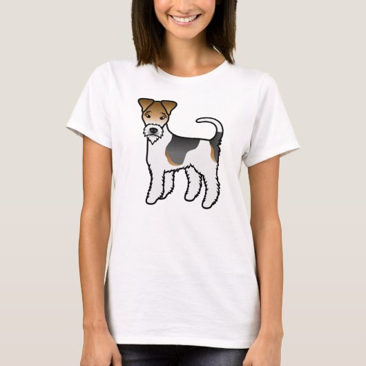 Tricolor Wire Fox Terrier Cute Dog T-shirt (Voorkant)