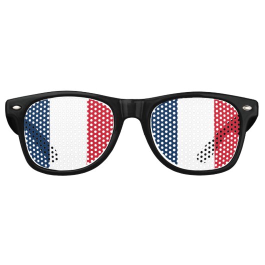 Tricolore Chic - Franse vlag Retro Zonnebril (Voorkant)