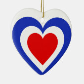 Tricolore French France Flag Heart Keramisch Ornament (Rechts)