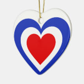 Tricolore French France Flag Heart Keramisch Ornament (Links)