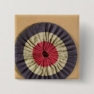Tricolore rosette vierkante button 5,1 cm