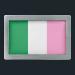 Tricolorvlag voor Newfoundland (Canada) Gesp<br><div class="desc">Rooms-katholieke ster van de Zee Association vlag ("Newfoundland Tricolor"). De Newfoundland Tricolor, of de Roze, Wit en Groen, is een niet-officiële vlag die wordt gezien in de Canadese provincie Newfoundland en Labrador, en wordt ten onrechte verondersteld een officiële vlag te zijn van Newfoundland en Labrador, of meer algemeen, van het...</div>