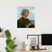 Tricoteuse Bretonne door William-Adolphe Bouguerea Poster (Thuiskantoor)