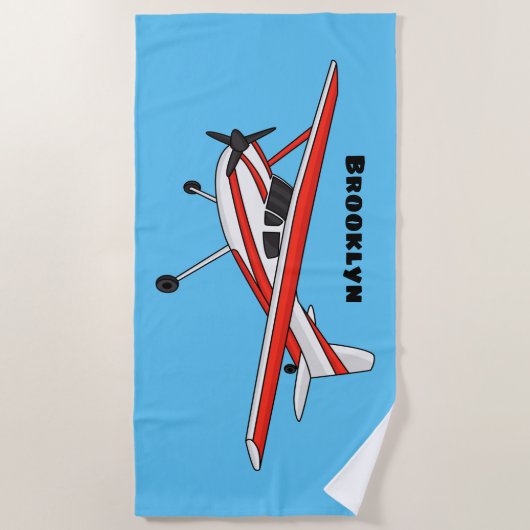 Tricycle gear aircraft cartoon strandlaken (Voorkant)