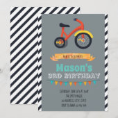 Tricycle party-uitnodiging kaart (Voorkant / Achterkant)