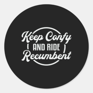 Tricycle Triker houden Confy en rijden ligfiets ko Ronde Sticker